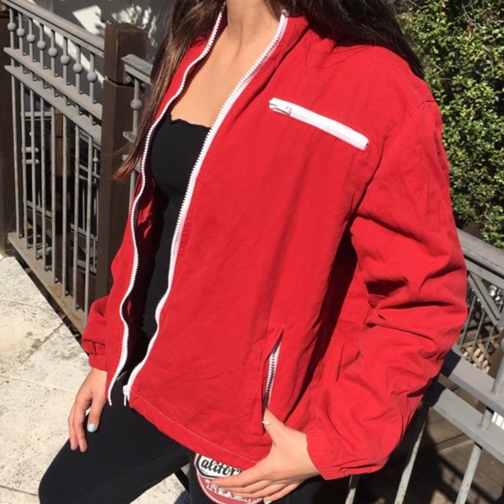 brandy melville red windbreaker